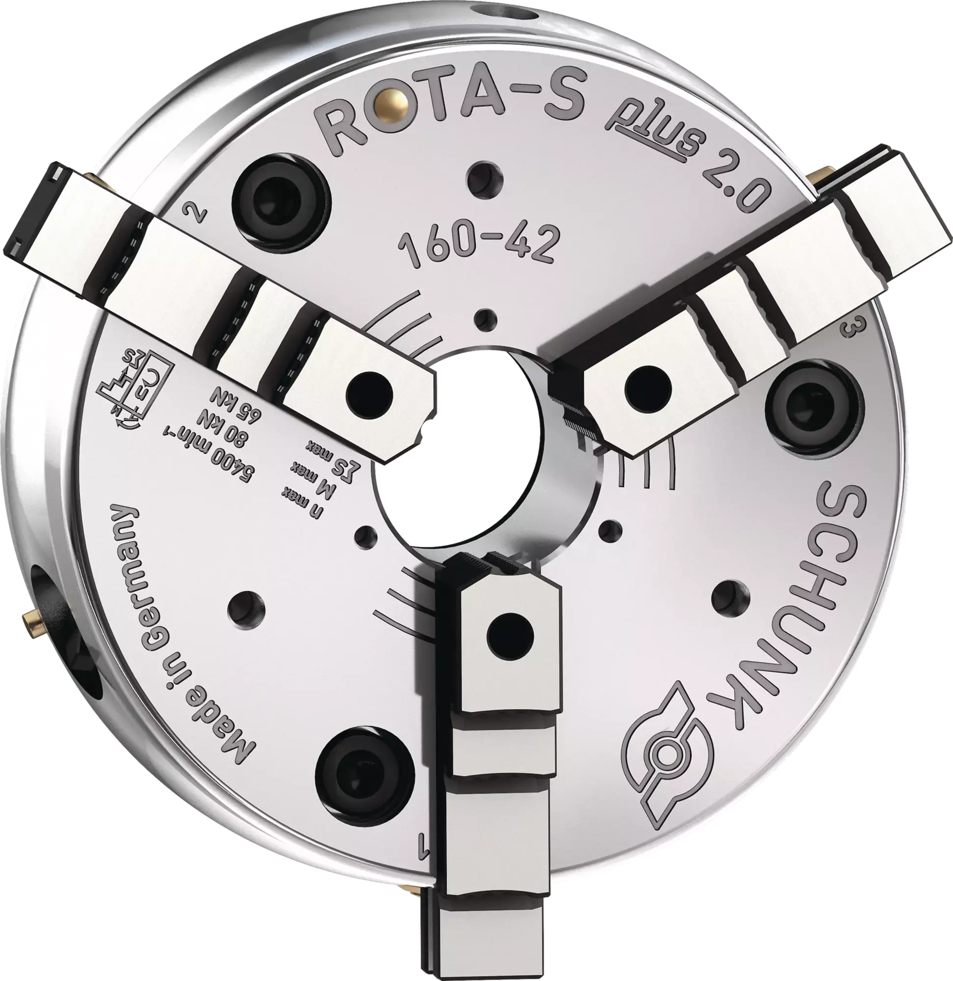 Produktfoto 1 von SCHUNK ROTA-S plus 2.0 160-42 C5-VP1, Handspannfutter mit Backenschnellwechsel