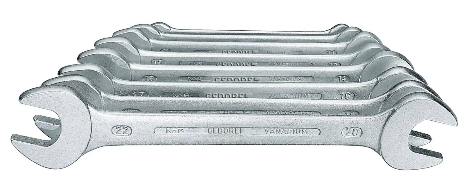 Gedore 6077380 Doppel-Maulschluessel-Satz 8-teilig 6-17 mm