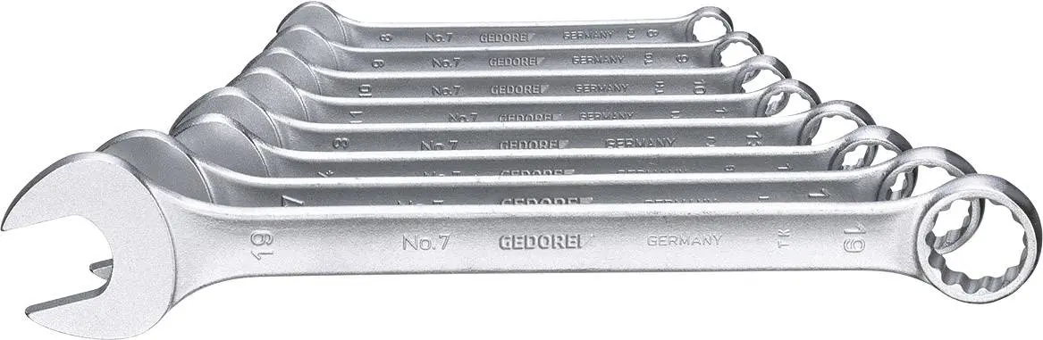 Produktfoto 1 von Gedore 6092850 Ring-Maulschluessel-Satz 8-teilig 8-19 mm