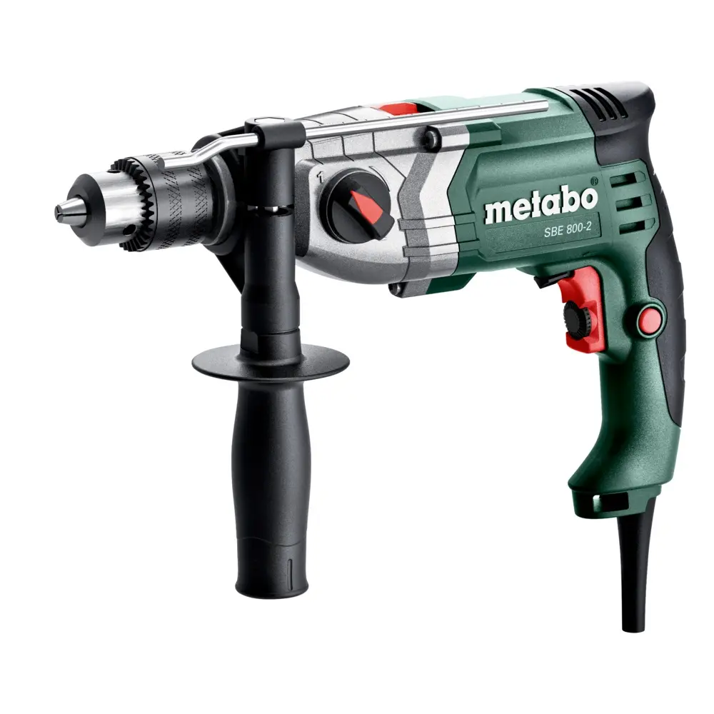Produktfoto 1 von Metabo 601744510, Schlagbohrmaschine SBE 800-2 mit Zahnkranzbohrfutter im Kunststoffkoffer