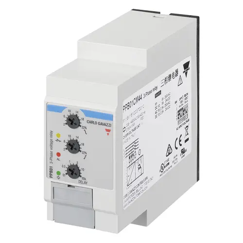 Produktfoto 1 von Carlo Gavazzi PPB01CM48, 480 VAC 3-PH ÜBER/UNTER SPANNUNG. RLY