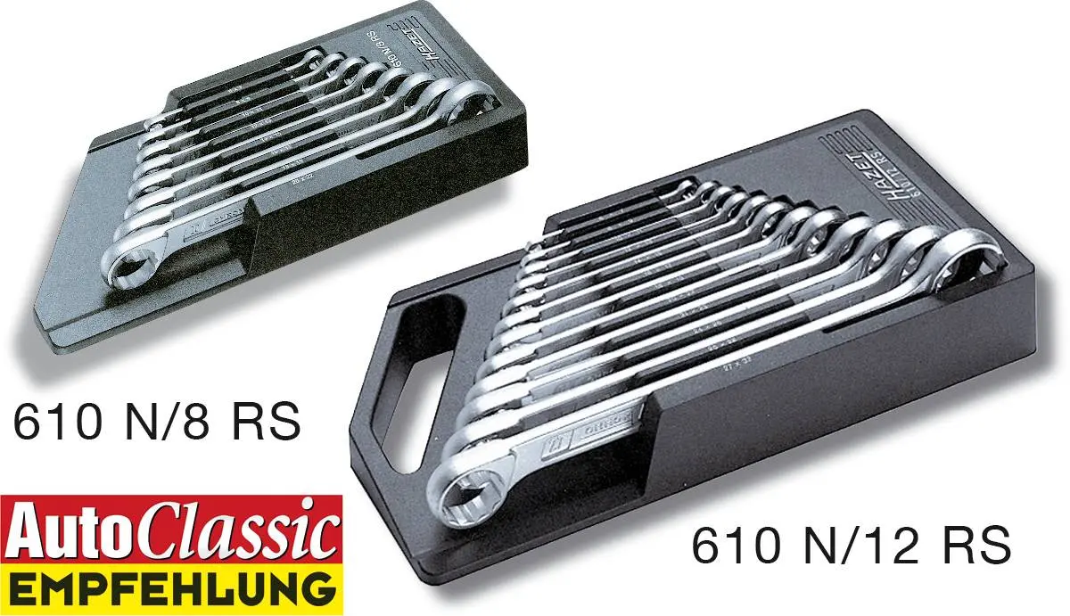 Produktfoto 1 von Hazet 610N/8RS, Doppel-Ringschlüssel-Satz 8teilig Schlüsselweite 6 - 22mm