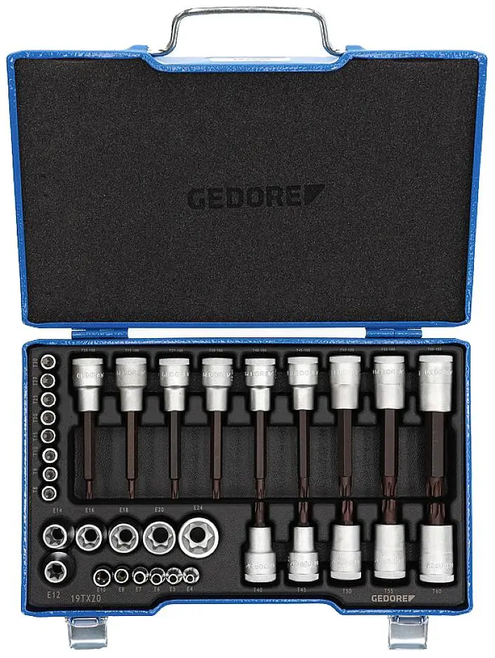 Produktfoto 1 von Gedore Steckschluessel-Bit-Einsatz-Set 34-teilig 6129440
