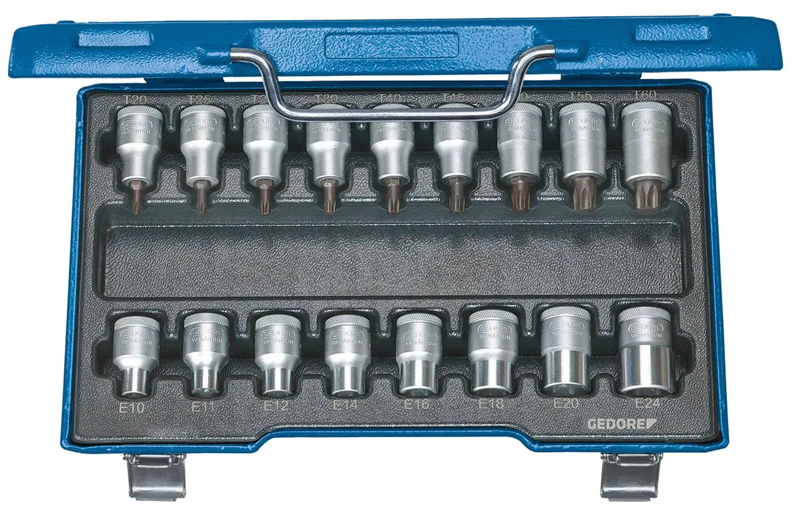 Produktfoto 1 von Gedore Steckschlüsseleinsatz-Set 1/2" (12.5 mm) 17teilig 6129520