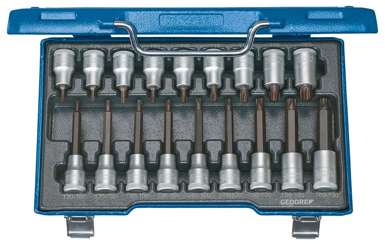 Produktfoto 1 von Gedore Steckschlüssel-Bit-Einsatz-Set 1/2" (12.5 mm) 18teilig 6138510