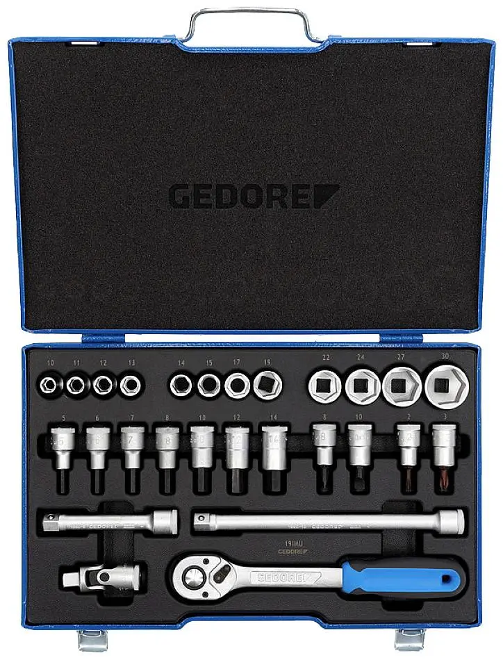 Produktfoto 1 von Gedore Steckschlüsselsatz metrisch 1/2" (12.5 mm) 27teilig 6139750