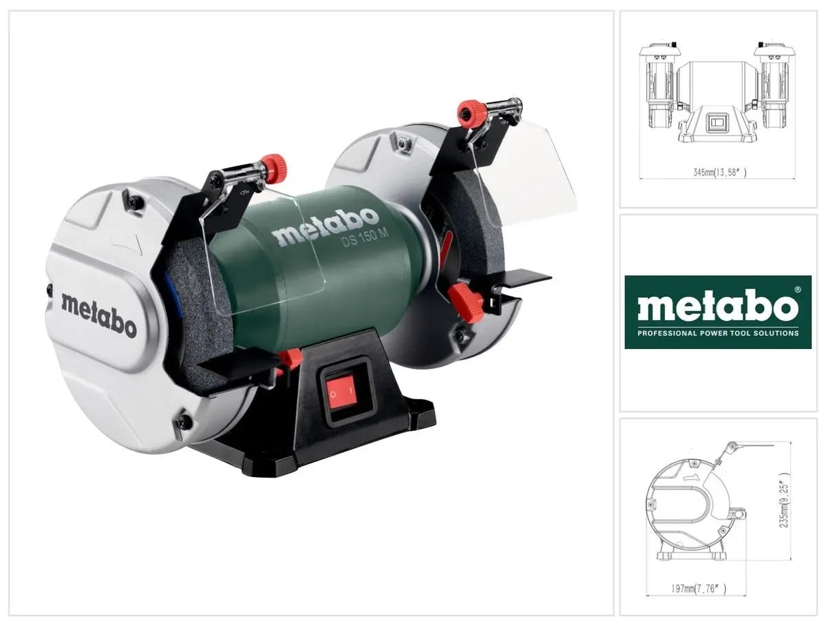 Produktfoto 1 von Metabo 604150000, DS 150 M Doppelschleifmaschine 370 W 150 x 20 x 20 mm