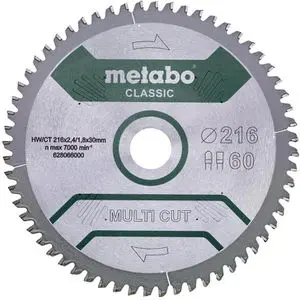 Produktfoto 1 von Metabo 628066000, Kreissägeblatt Multi Cut, 216 x 30mm, 60 Zähne