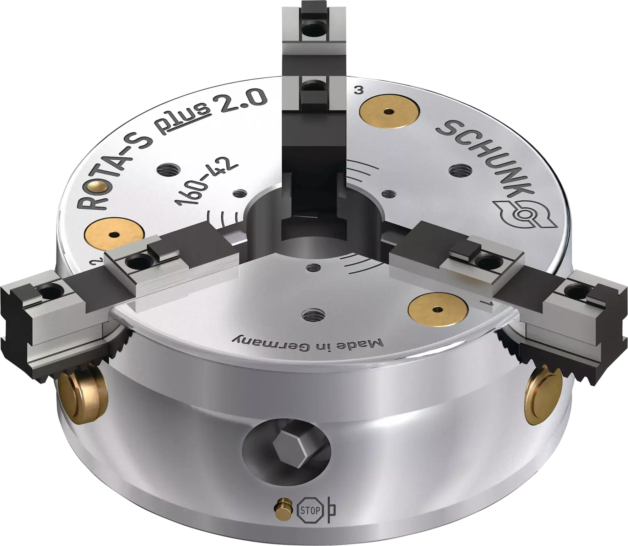 Produktfoto 1 von SCHUNK ROTA-S plus 2.0 160 Z145-SFG, Stationäre 3-Backenfutter, manuell betätigt