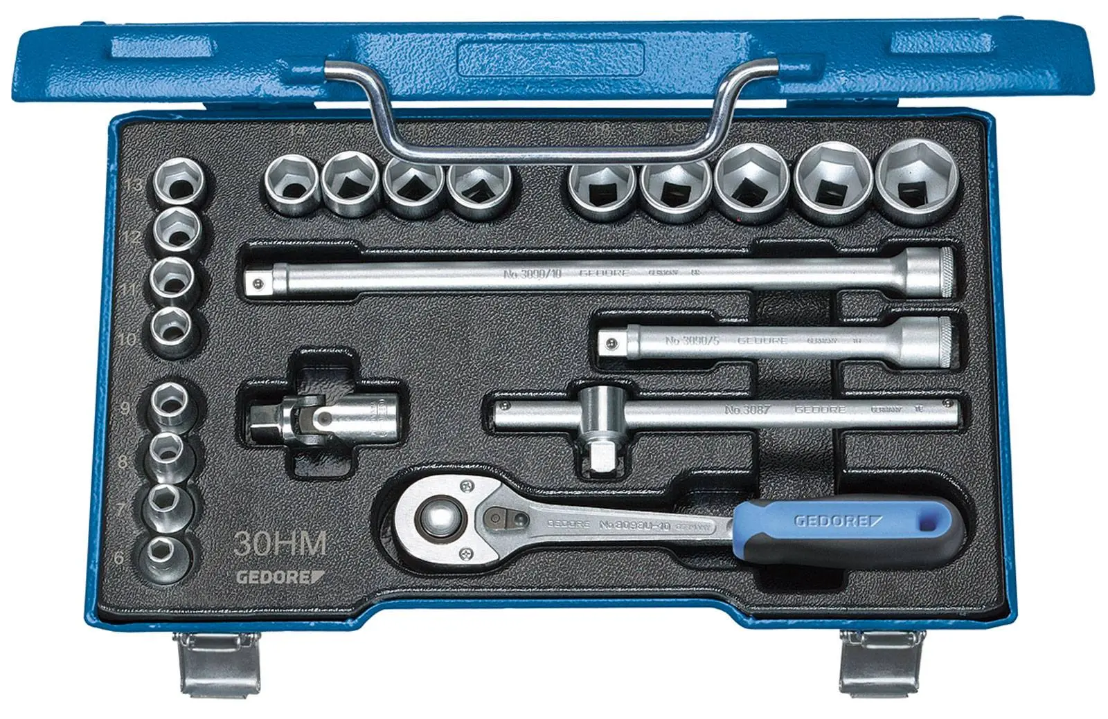 Produktfoto 1 von Gedore Steckschlüsselsatz metrisch 3/8" (10 mm) 22teilig 6235470