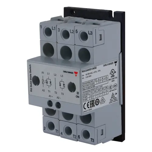 Produktfoto 1 von Carlo Gavazzi RGC2A60D10KKE, 2P-SSC-DC IN-ZC 600V 3X10A 1200VP-E-SRW IN