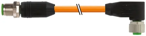 Produktfoto 1 von Murrelektronik 7000-40141-4880700, M12 St. 0°/M12 Bu. 90° A-kod.