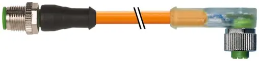Produktfoto 1 von Murrelektronik 7000-40341-8461300, M12 St. 0°/M12 Bu. 90° A-kod. LED