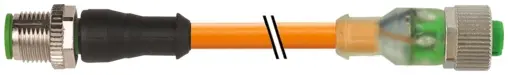 Produktfoto 1 von Murrelektronik 7000-40311-8461500, M12 St. 0°/M12 Bu. 0° A-kod. LED