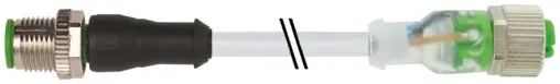 Murrelektronik 7000-40311-2541000, M12 St. 0°/M12 Bu. 0° A-kod. LED