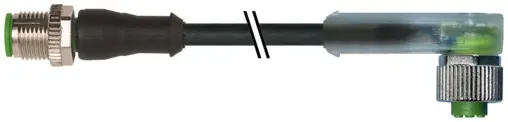 Produktfoto 1 von Murrelektronik 7000-40341-6342000, M12 St. 0°/M12 Bu. 90° A-kod. LED