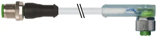Produktfoto 1 von Murrelektronik 7000-40351-2343000, M12 St. 0°/M12 Bu. 90° A-kod. LED