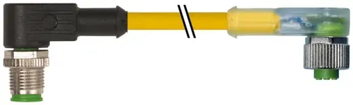 Produktfoto 1 von Murrelektronik 7000-40441-0550800, M12 St. 90°/M12 Bu. 90° A-kod. LED