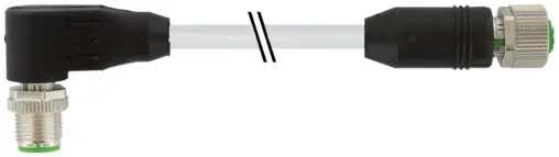Produktfoto 1 von Murrelektronik 7000-48061-2910030, M12 St. 90°/M12 Bu. 0° A-kod. geschirmt