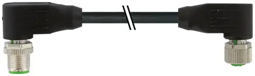 Produktfoto 1 von Murrelektronik 7000-40491-6411500, M12 St. 90°/M12 Bu. 90° A-kod. geschirmt