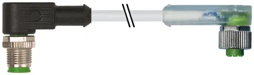 Produktfoto 1 von Murrelektronik 7000-40421-2542000, M12 St. 90°/M12 Bu. 90° A-kod. LED