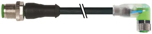 Produktfoto 1 von Murrelektronik 7000-40632-6342000, M12 St. 0°/M8 Bu. 90° A-kod. LED