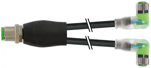 Produktfoto 1 von Murrelektronik 7000-40861-6301000, Y-Verteiler M12 St./M8 Bu. 90° A-kod. LED