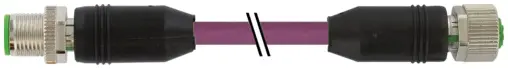 Produktfoto 1 von Murrelektronik 7000-44001-8400750, M12 St. 0°/M12 Bu. 0° B-kod. geschirmt