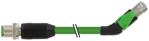 Produktfoto 1 von Murrelektronik 7000-44741-7961500, M12 St. 0° D-kod./RJ45 45° links geschirmt