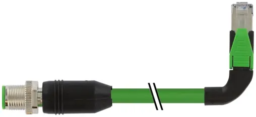 Produktfoto 1 von Murrelektronik 7000-44747-8002000, M12 St. 0° D-kod./RJ45 90° links geschirmt