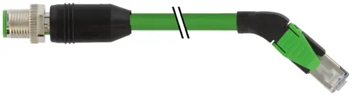 Produktfoto 1 von Murrelektronik 7000-44751-7941500, M12 St. 0° D-kod./RJ45 45° rechts geschirmt