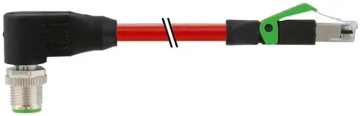 Produktfoto 1 von Murrelektronik 7000-44761-7922500, M12 St. 90° D-kod./RJ45 0° geschirmt