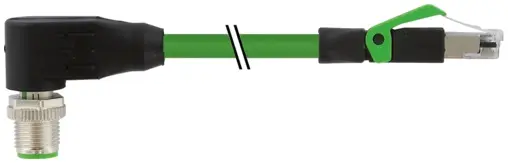 Murrelektronik 7000-44761-7949000, M12 St. 90° D-kod./RJ45 0° geschirmt
