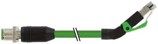 Produktfoto 1 von Murrelektronik 7000-44721-7960500, M12 St. 0° D-kod./RJ45 45° oben geschirmt