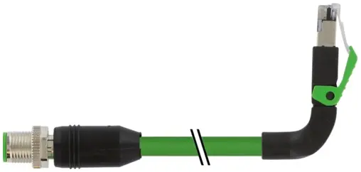 Produktfoto 1 von Murrelektronik 7000-44727-7960500, M12 St. 0° D-kod./RJ45 90° oben geschirmt