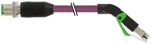 Produktfoto 1 von Murrelektronik 7000-44731-7980500, M12 St. 0° D-kod./RJ45 45° unten geschirmt