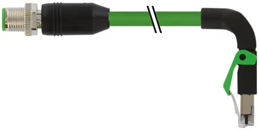 Produktfoto 1 von Murrelektronik 7000-44737-7961000, M12 St. 0° D-kod./RJ45 90° unten geschirmt