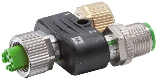 Produktfoto 1 von Murrelektronik 7000-47301-0000000, T-Stück M12 Bu./M12 Bu.+M12 St. geschirmt