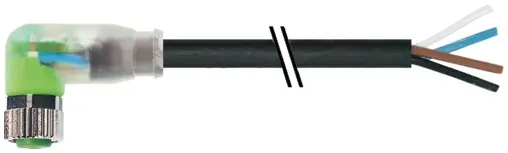 Produktfoto 1 von Murrelektronik 7000-08102-6312500, M8 Bu. 90° A-kod. freies Ltg-ende LED