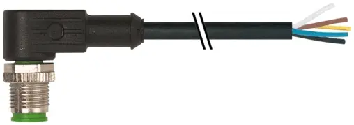 Produktfoto 1 von Murrelektronik 7000-12121-6352500, M12 St. 90° A-kod. freies Ltg-ende