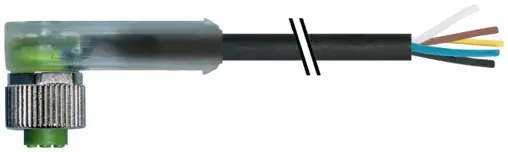 Produktfoto 1 von Murrelektronik 7000-12441-6352000, M12 Bu. 90° A-kod. freies Ltg-ende LED