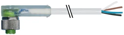 Murrelektronik 7000-12421-2541500, M12 Bu. 90° A-kod. freies Ltg-ende LED