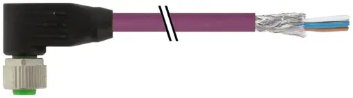 Murrelektronik 7000-13251-8031500, M12 Bu. 90° A-kod. freies Ltg-ende