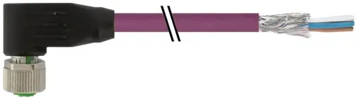 Produktfoto 1 von Murrelektronik 7000-14271-7990750, M12 Bu. 90° B-kod. freies Ltg-ende geschirmt
