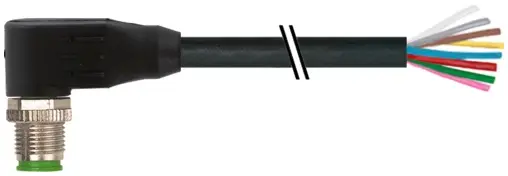 Produktfoto 1 von Murrelektronik 7000-17021-6641000, M12 St. 90° A-kod. freies Ltg-ende