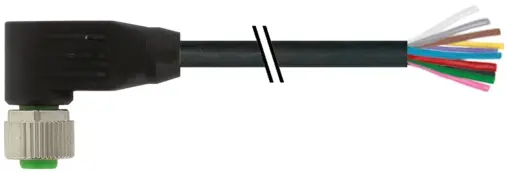 Produktfoto 1 von Murrelektronik 7000-19061-7050750, M12 Bu. 90° A-kod. freies Ltg-ende
