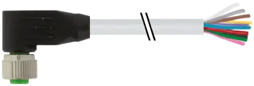 Murrelektronik 7000-19061-3020300, M12 Bu. 90° A-kod. freies Ltg-ende