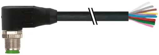 Murrelektronik 7000-19021-7021000, M12 St. 90° A-kod. freies Ltg-ende