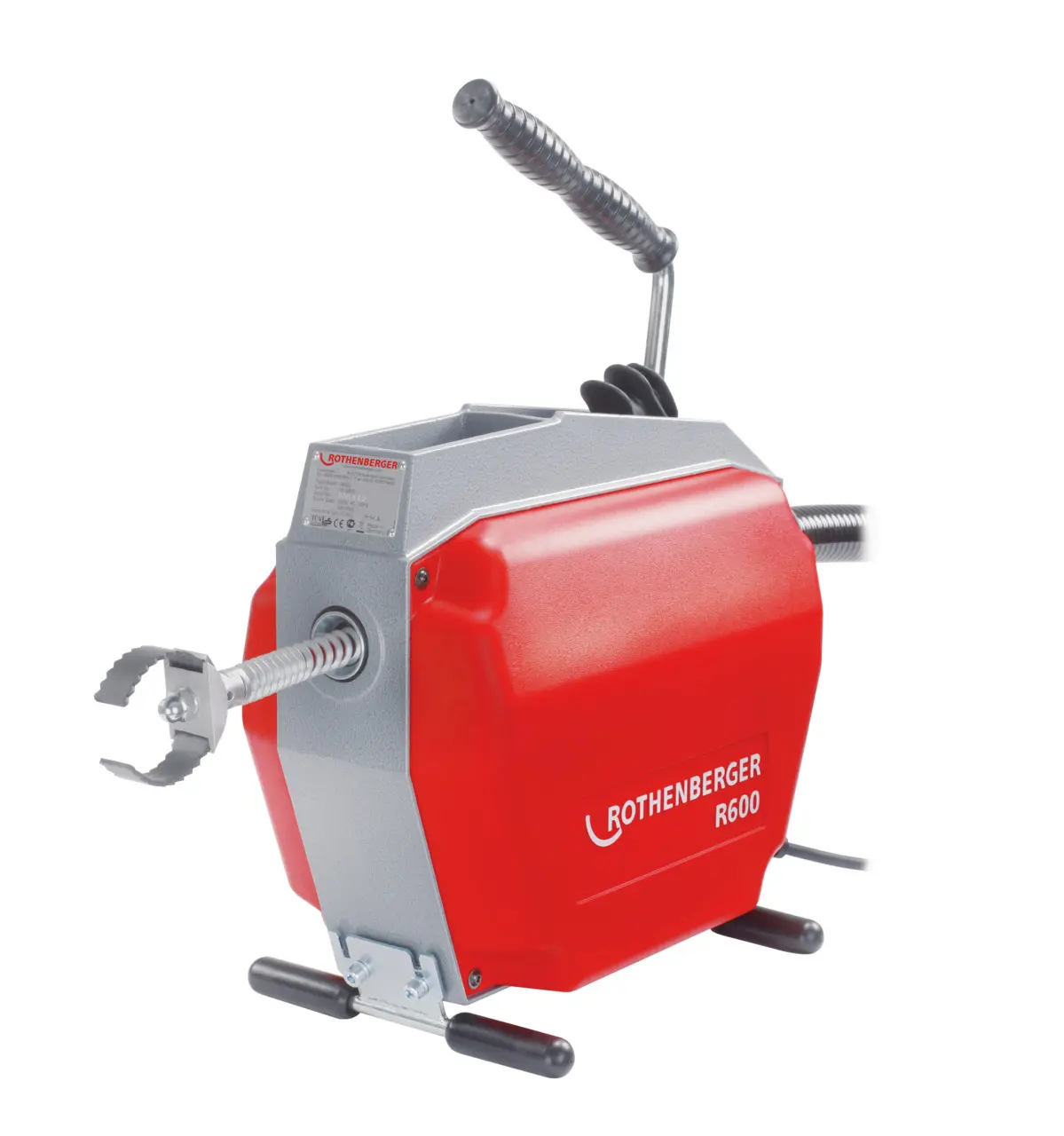 Produktfoto 1 von ROTHENBERGER 72687, Rohreinigungsmaschine R600, 230V rot für Europa mit FS