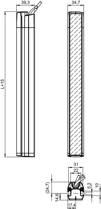 Produktfoto 1 von Leuze Electronic ELC150R17-1200, Sicherheits-Lichtvorhang Empfänger